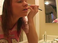 Free Sex Young Teen Is Doing Make Up In Her Bathroom Using Quite Lots Of Details